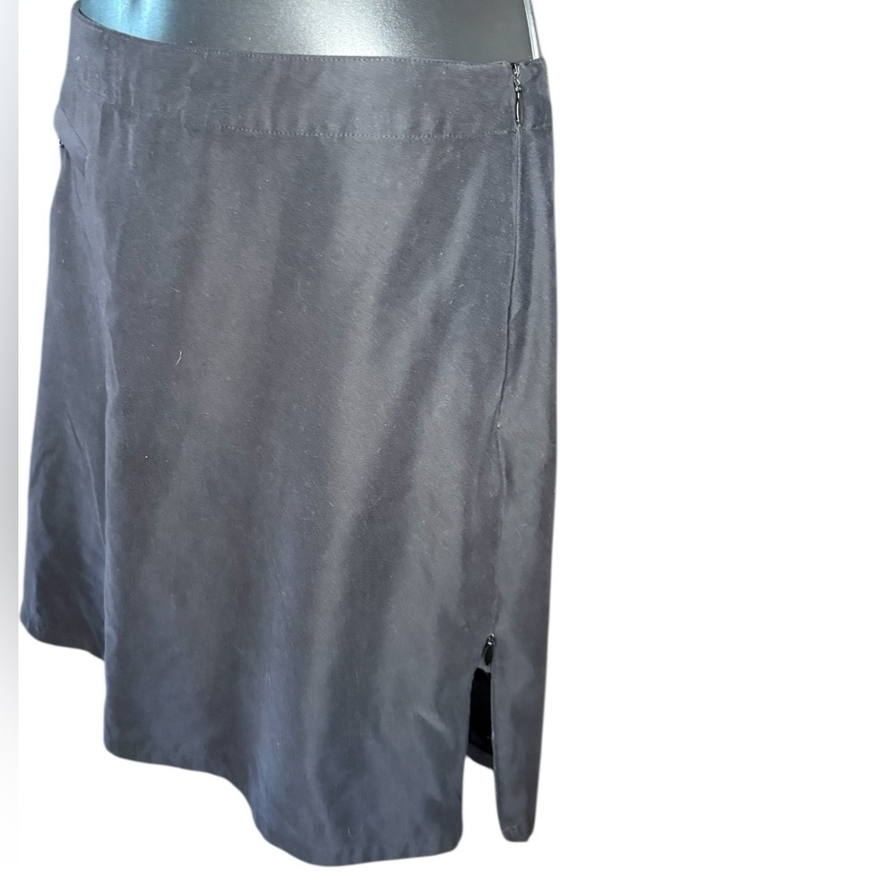 Patagonia women’s black skort skirt sz 6 side zipper on both sides front pocket - Picture 4 of 9